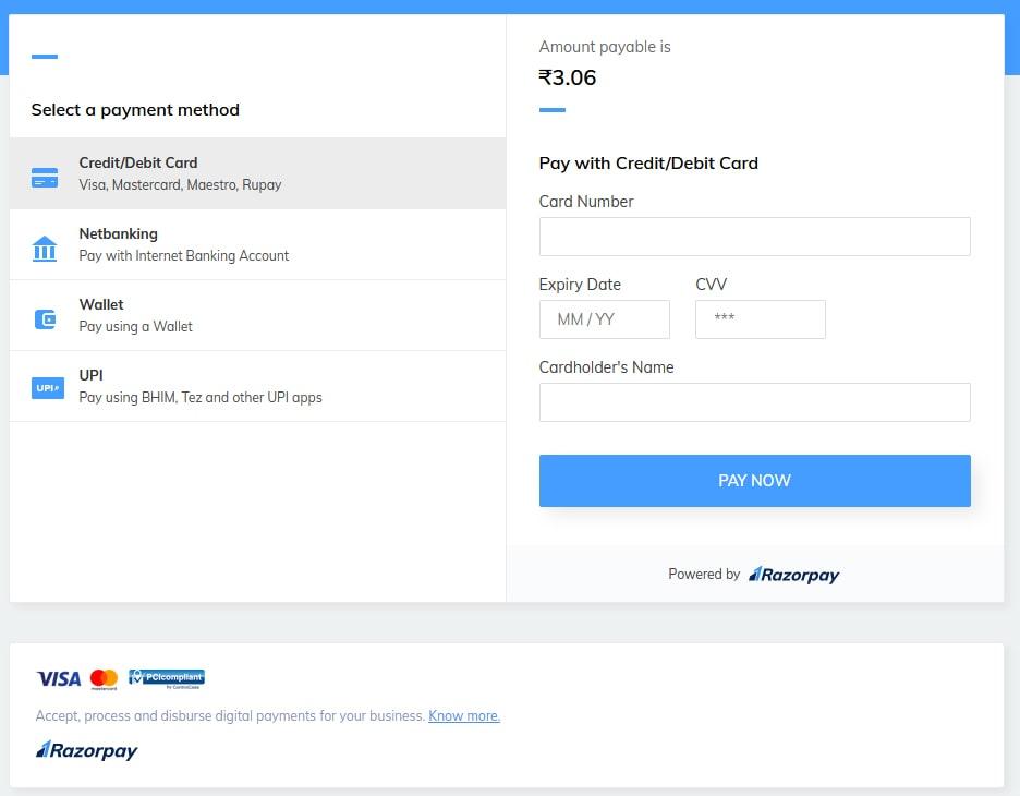 Razorpay Payment Gateway